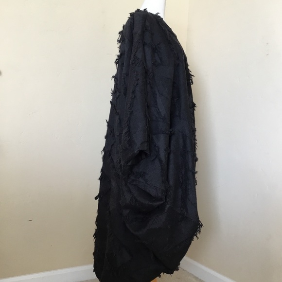 ONA Coat Cape Black Gray Dolman Style Sleeves - Picture 3 of 8